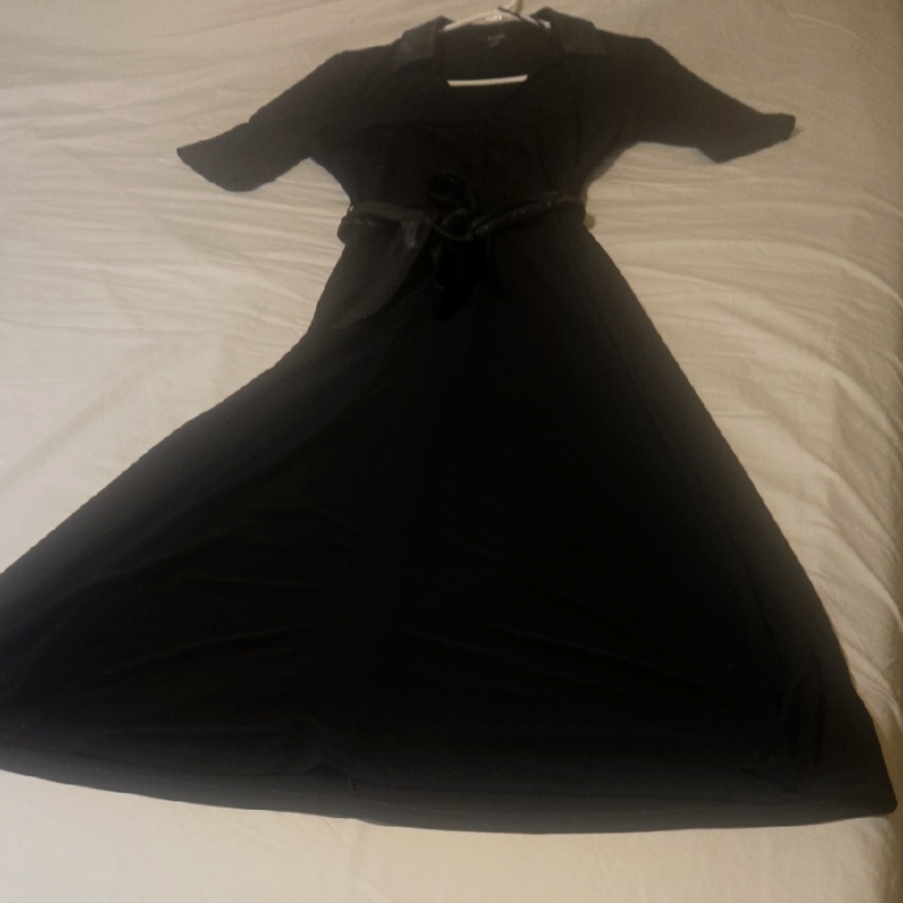 Black A-Line 3/4 Sleeve Dress for Work. Good Condition Somewhat Worn
